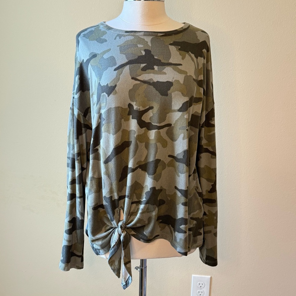 COMO VINTAGE Camo Lightweight Sweater Size XXL Tie Waist - Picture 7 of 7